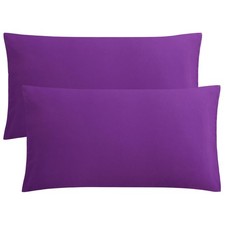 Microfiber King Size Pillow Covers, 2 Pack, Ultra Soft, Stain Resistant, Purple