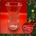 Vintage MCM Anchor Hocking Ribbed Clear Glass Vase - Bulbous Shape 6.25” Tall