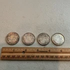 4 Canada Silver Half Dollars 1945.  High Grade Lot! See Pics..,