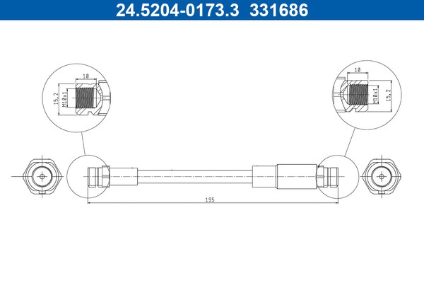ATE Bremsschlauch FüR VW Polo AW1 BZ1 T-Cross C11 C11_ Seat Ibiza V KJ1 Arona-image
