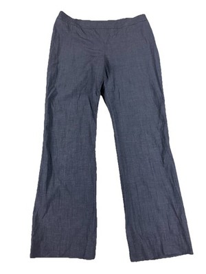 Akris Punto Wool Blend wide leg crop high rise pants sz 12 Women s Blue