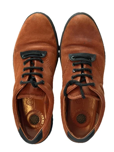 Oxford stringate Ecco donna taglia 8 8 5 (39D) in pelle scamosciata marrone usate in ottime condizioni