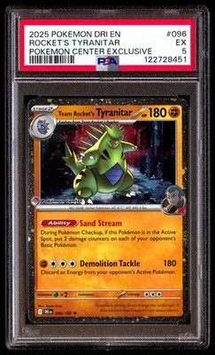 PSA 5 Rocket's Tyranitar 096 Pokemon Dri En Destined Rivals 2025