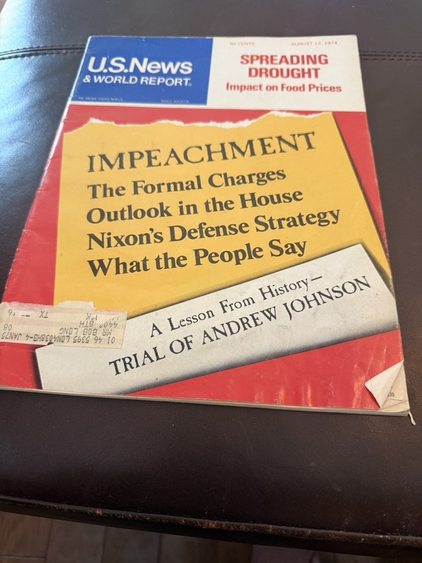 U.S. News & World Report Magazine August 12 1974 Nixon Impeachment