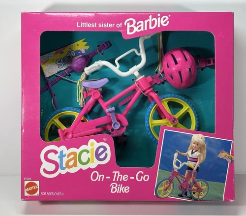 Vintage 1993 Barbie Stacie On-The-Go Bike Bicycle Playset Mattel
