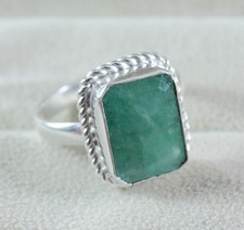 New Year Deals Natural Emerald 10.45 Ct Certified Emerald Cut Gemstone Ring