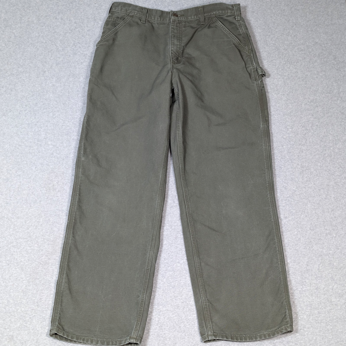 Vintage Carhartt Carpenter Pant B11 MOS 35x33 Faded Olive Green | eBay