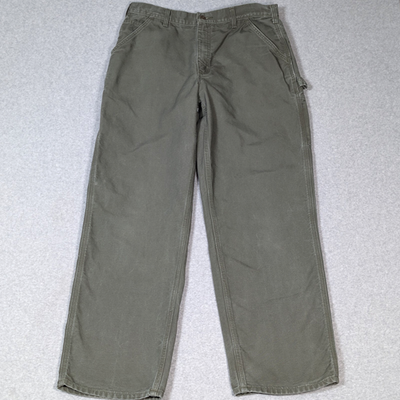 Vintage Carhartt Carpenter Pant B11 MOS 35x33 Faded Olive Green | eBay