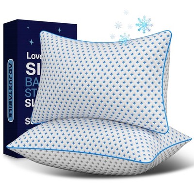 Memory Foam Pillows 2 Pack   Adjustable Loft Cooling Pillows Standard Size Se...