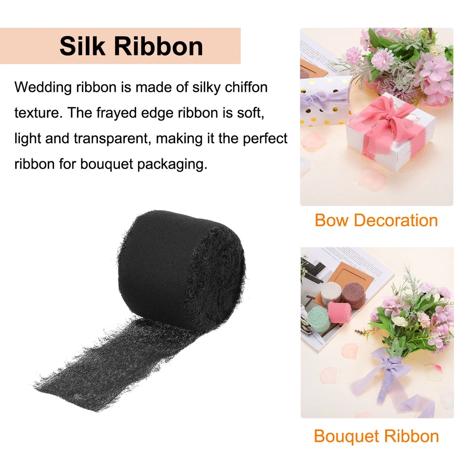 3 rollos de cinta de gasa 1-1/2" 7 yardas negro/blanco/gris claro Foto 4 de 4