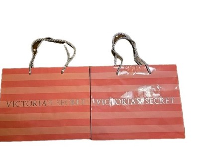 Vintage Victoria Secret Store Gift Paper Bag Rope Handles 9''x11'', Set Of 2