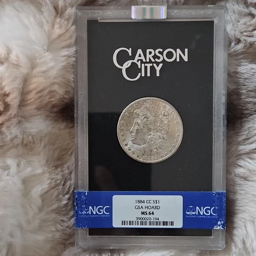 1884 Carson City Morgan Silver Dollar $1 NGC MS64 GSA Hoard KM#110