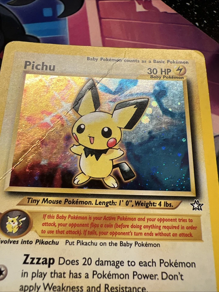 Carte Pokémon Wizards Neo Genesis Pichu Holo 12/111 Anglais Us - Photo 3/4