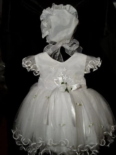 CINDA Baby Mädchen Taufkleid Hochzeit Partykleid mit Motorhaube