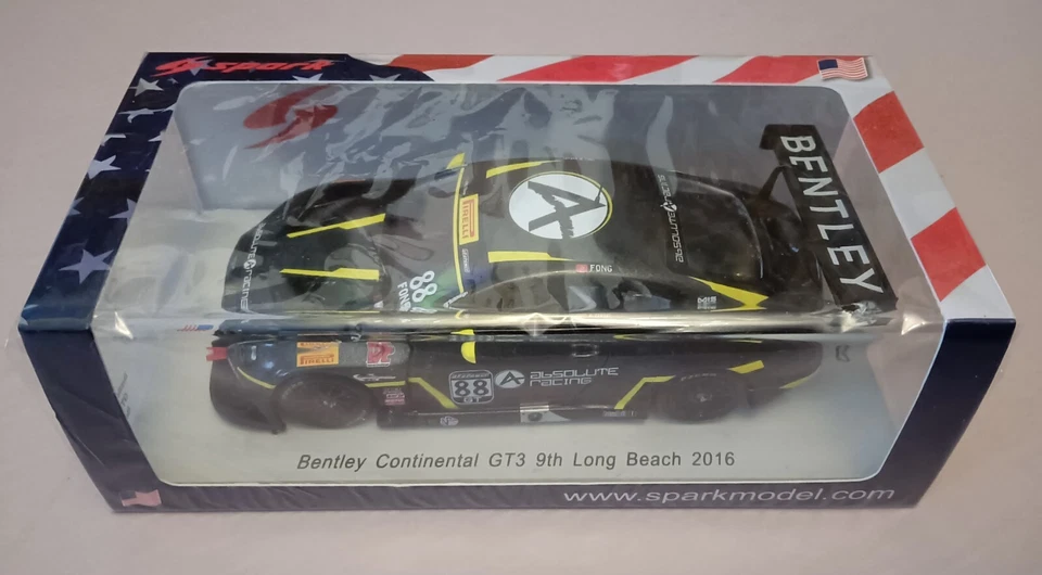 BENTLEY Continental GT3 Long beach 2016 Fong Spark 1/43 US016 - Immagine 2 di 2