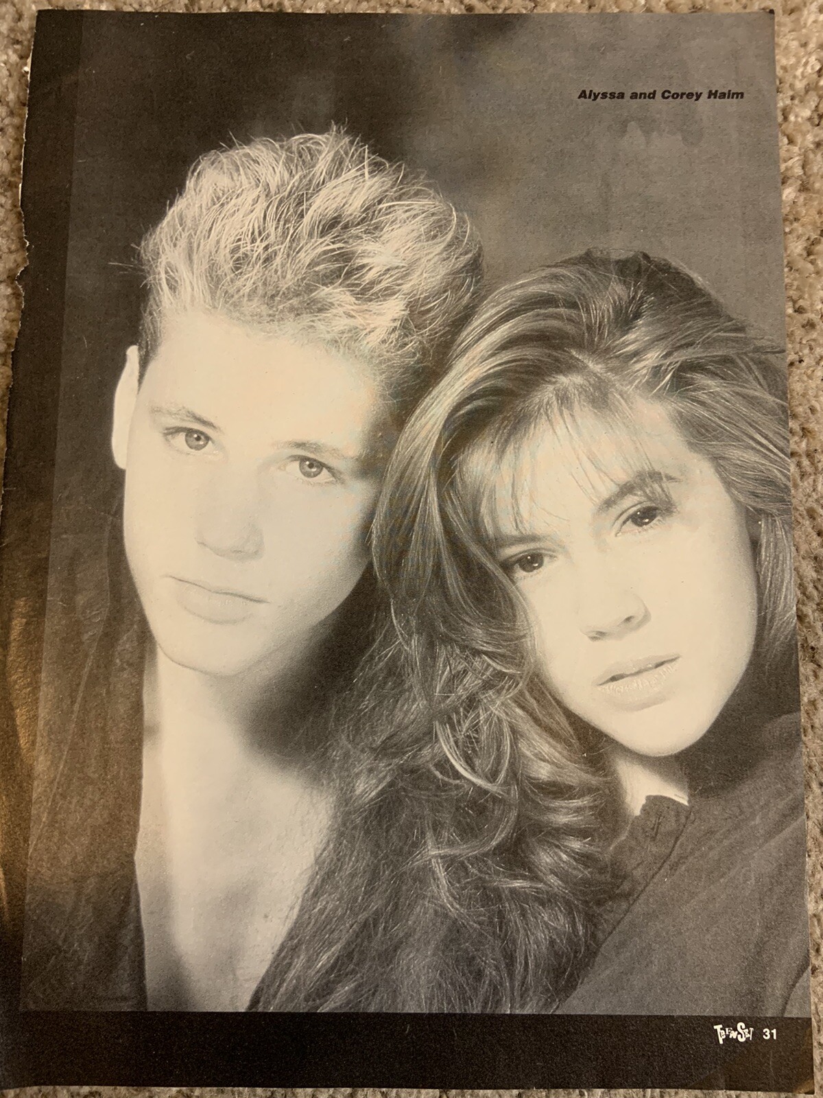 RARE 80s Actors ALYSSA MILANO & COREY HAIM TIGER BEAT Magazine