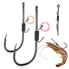 Baitholder Fishing Hooks 10pcs Live Shrimp Fixed Hooks Carbon Steel Long Shan...