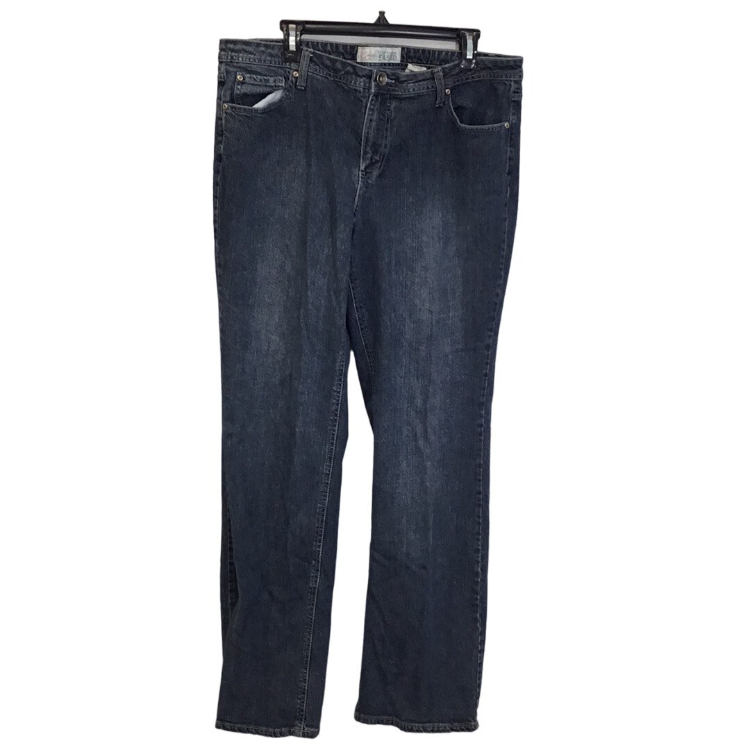 Faded Glory Womens Black Eased Stretch Denim Bootcut Jeans Size 14