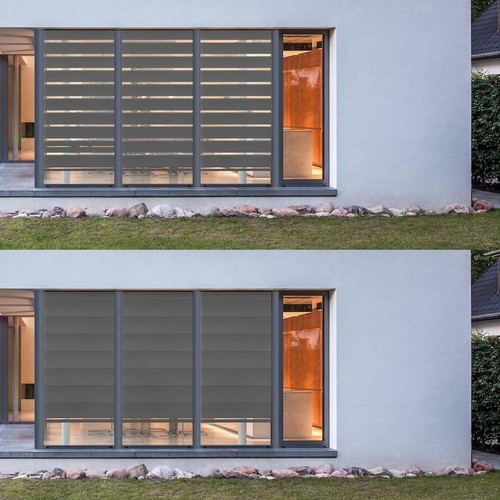 Cordless Zebra Blinds Roller Shades for Window Dual Layer Light Filtering 23x72 - Picture 3 of 7