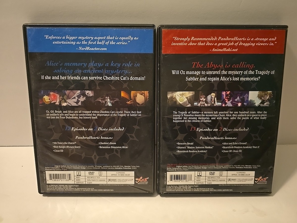 Pandora Hearts - Volume 1 and 2 - Standard Edition (DVD 4-Disc Set