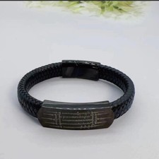 Pulsera Mantra Yant 5 Filas Talismán Cuero Brazalete Pulsera Buda Tailandés Amuleto