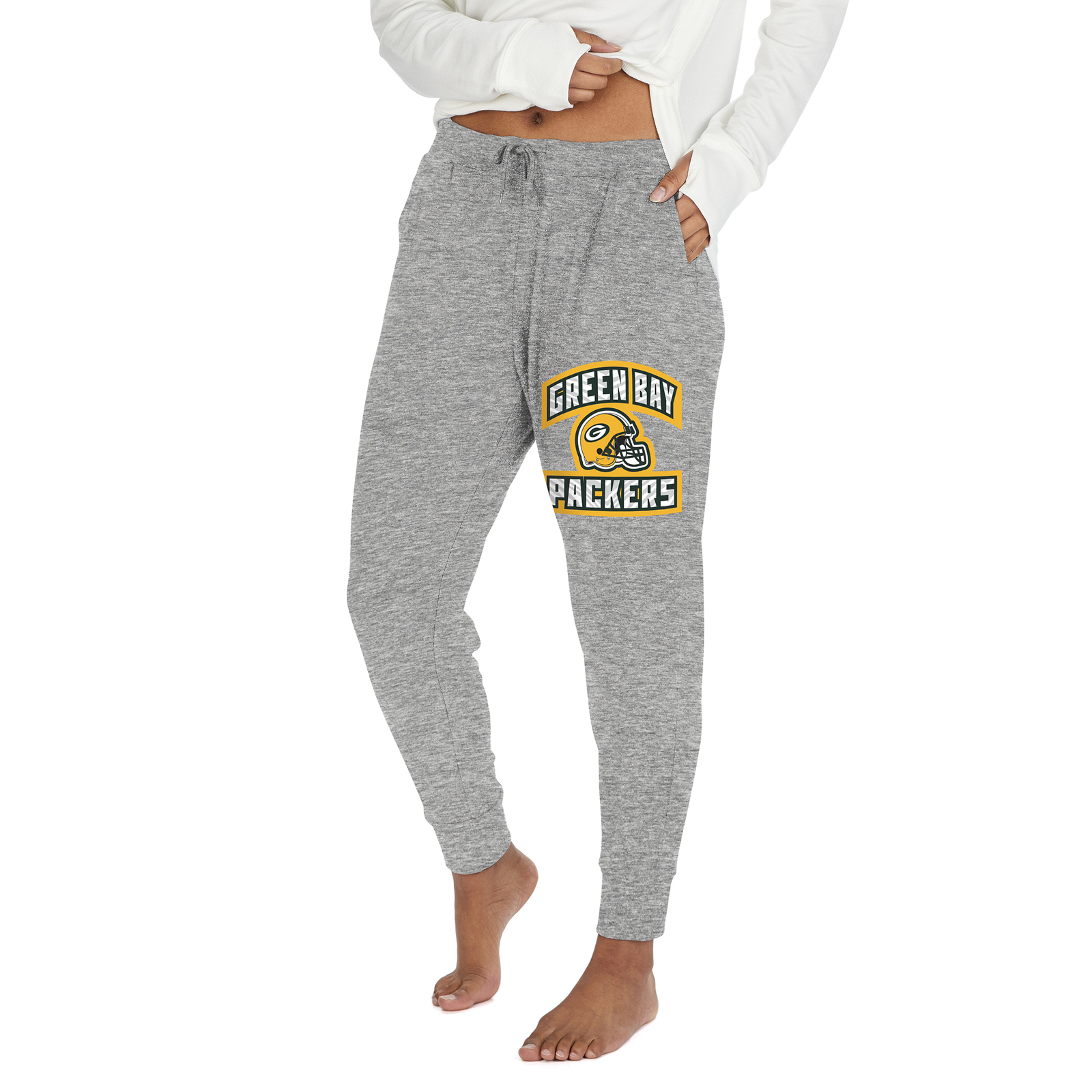 Женские кроссовки Zubaz NFL Green Bay Packers Marled Grey Soft Jogger