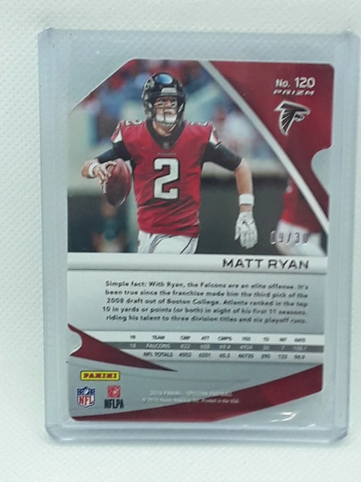 Matt Ryan 2019 Panini Spectra Football - GREEN SCOPE (09/30) - Atlanta Falcons - Image 2 of 2