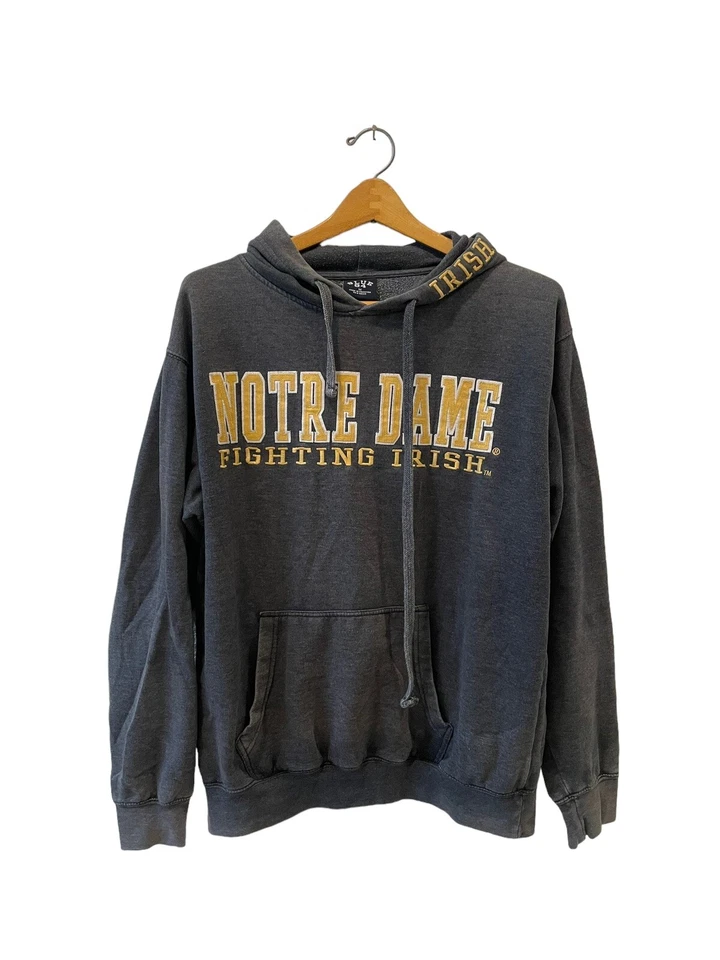 Sudadera con Capucha Irlandesa Luchadora Azul 84 Mitre Dame Gris De Colección Para Hombre Talla M GUC Foto 2 de 4