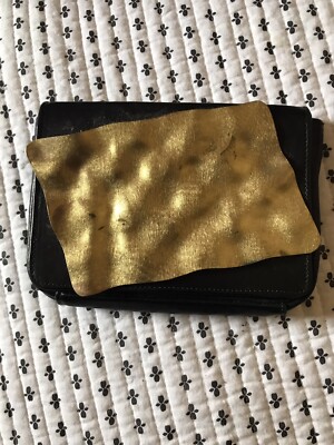 Darren Hakim Collection El Beiruti Black Clutch With Brass Plaque