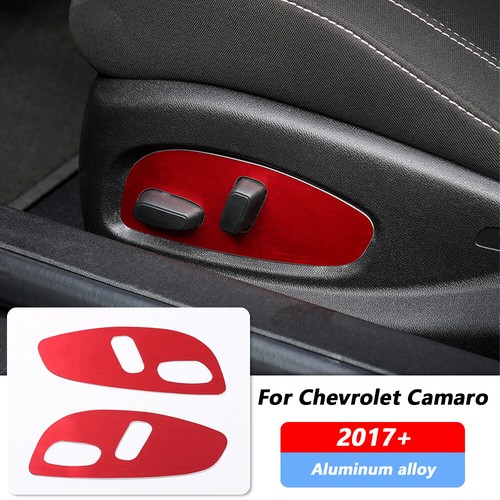 Para Chevrolet Camaro 2017+ Ajuste de asiento de aluminio Decoración Marco Cubierta Panel de ajuste - Imagen 7 de 9