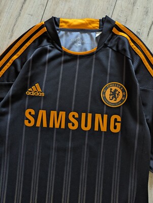 2010年 Adidas CHELSEA ユニフォーム US-M 黒 オレンジ Adidas Chelsea Football Club Samsung Black Orange soccer