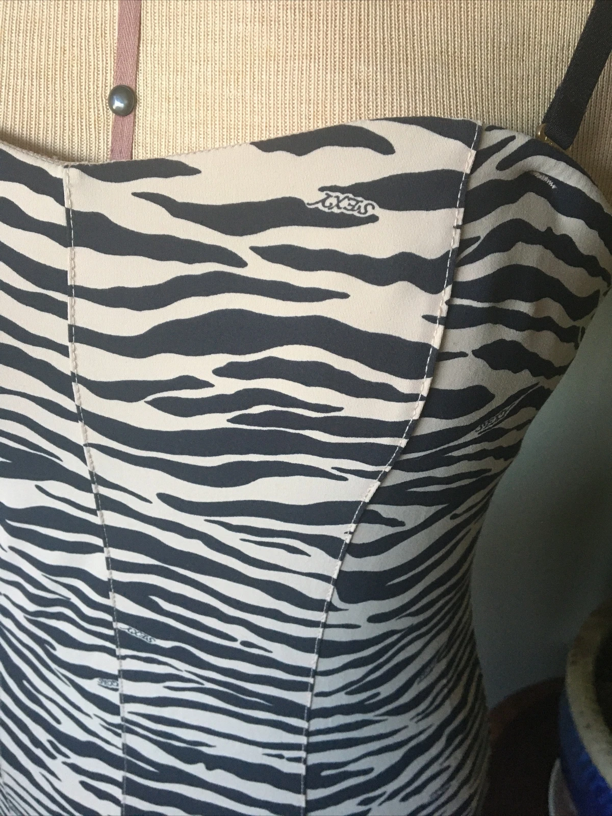 UNDERCOVER Victoria's Secret Mini Abito Bodycon Stampa Animali Zebra Tigre Molto Sexy S