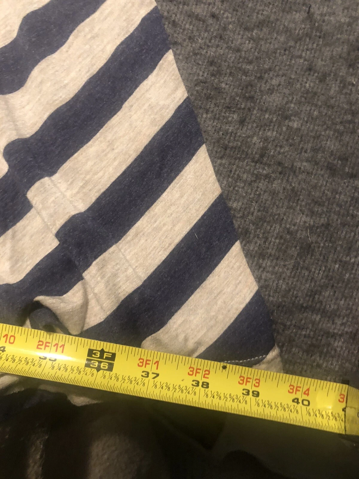 OFF WHITE Maxi abito lungo in jersey Matty M donna taglia XS a righe blu e bianco scollo a V