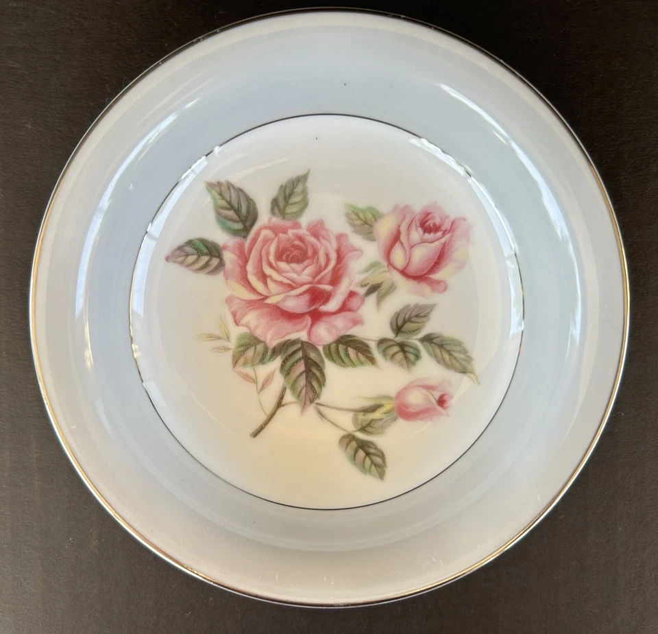 Noritake Arlington 5221 Fruit Dessert Bowls 5 1/2" Set of 6 Pink Roses - Image 4 of 4