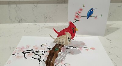 Luxus 3D Pop Up Vogel Paar Karte (Geburtstag, Glückwunsch, Jubiläum, Leerkarte.