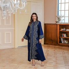 Moroccan Abaya Women Long Sleeve Maxi Dress Kaftan Dubai Turkey Moroccan Robes