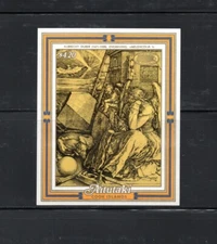 S0598   Aitutaki  1986   art  Durer  space comet    SHEET   MNH