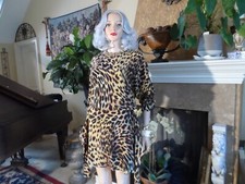 New Stella McCartney Brown Leopard Print Dress w/Side Pleat Sash Size 38 -4