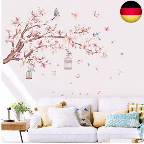 wondever Wandtattoo Blumen Rosa Magnolie Wandaufkleber Vögel auf Ast Baum - Bild 2 von 5