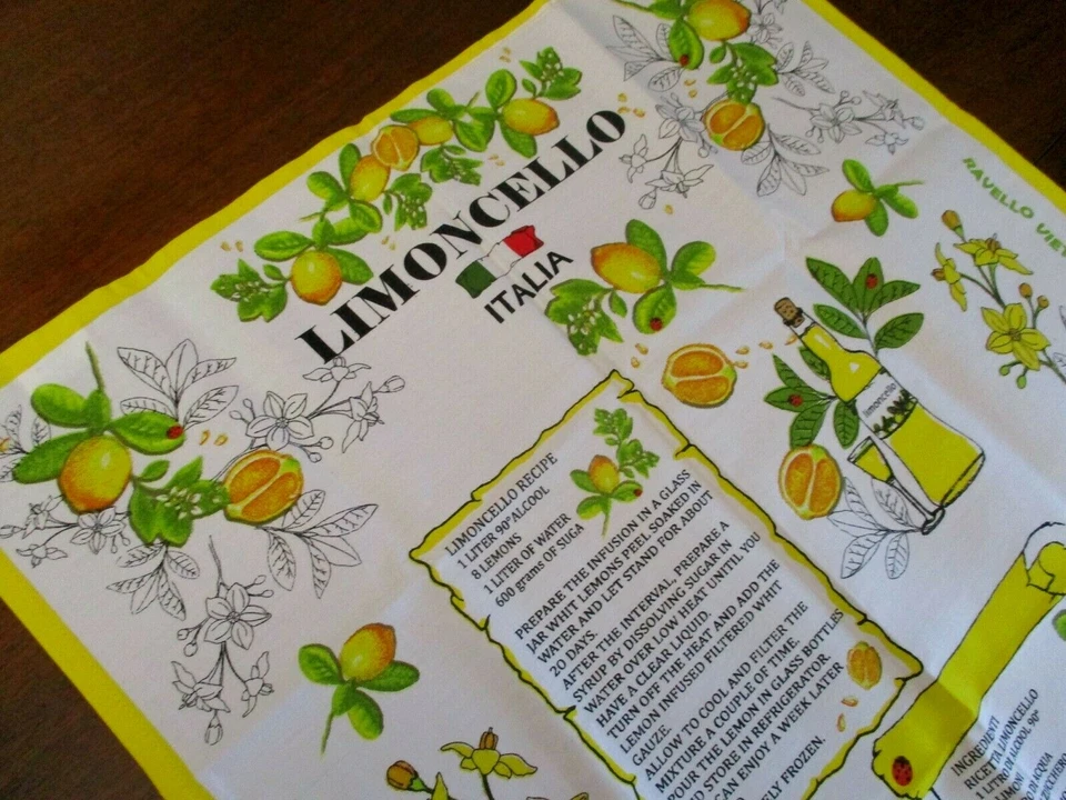 PANO DE MESA PENDURADO NA PAREDE COSTA AMALFI LIMONCELLO ITALIANO 36 x 22 polegadas # - Imagem 2 de 4