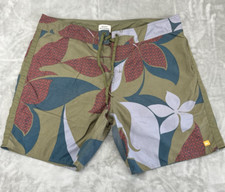 Quiksilver Waterman Collection Board Short Men 40 Green Floral Pocket Drawstring