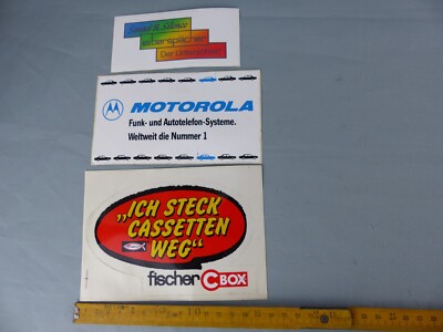 Lot of 3 stickers stickers MOTOROLA FISCHER CBOX stickers VINTAGE C9