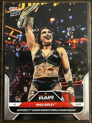 2025 Topps Now WWE #5 Rhea Ripley RAW Netflix Debut