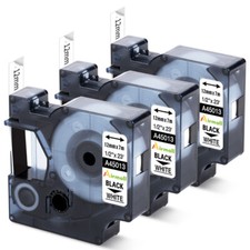3X Dymo D1 Label Tape 45013 Black  White 12mm for Label Manager 160 280 S0720530