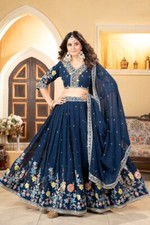 NEW ATTRACTIVE FAUX GEORGETTE LEHENGA CHOLI WITH DUPATTA FOR RECEPTION WEAR