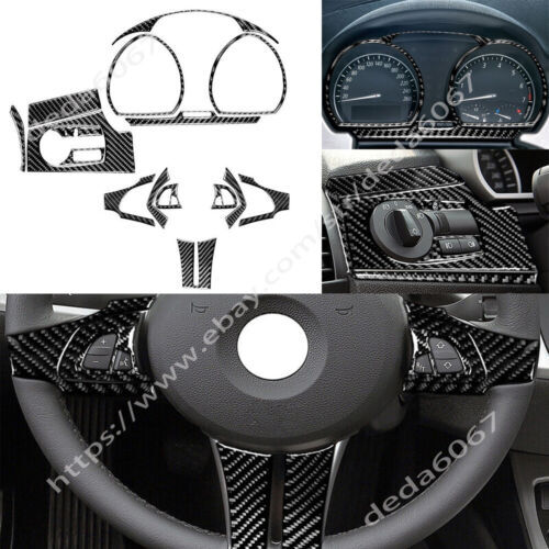16PCS Carbon Fiber Dashboard Steering Wheel Cover Fit For BMW Z4 E85