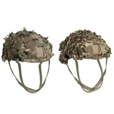 3D Camo Net Tactical Helmet Cover Scrim High Cut Nylon Drawstring Netting Leaf