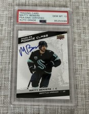 Matty Beniers Signed 2022 Upper Deck Rookie RC Card PSA GEM 10 AUTO Autograph