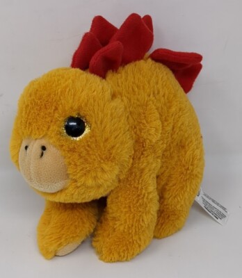 Fiesta Stegosaurus Dinosaur Plush 8'' Vintage Rare Cute Small Lovely Baby Orange