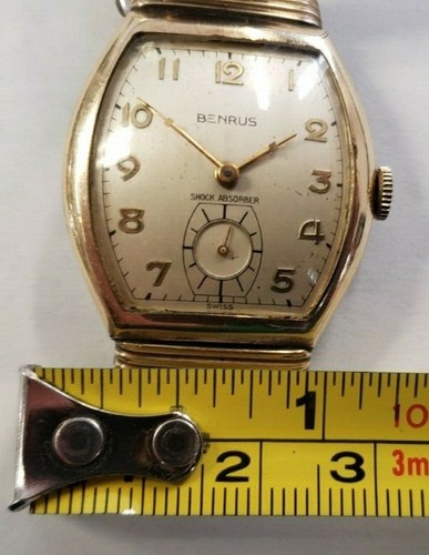 Vintage Benrus mens, Shock absorber, Swiss, wrist watch, movement number "BB3". - Picture 4 of 12